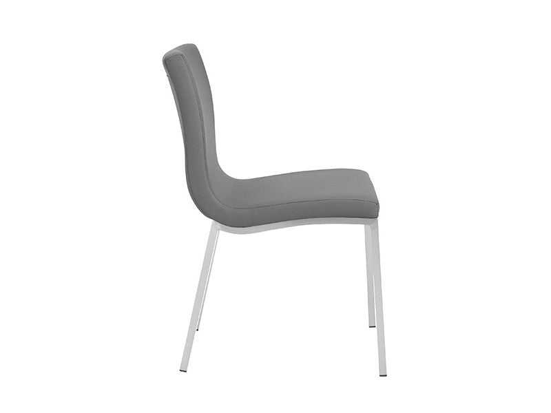 Scott Side Chair with Brushed Stainless Steel Legs - Modern Dining Chair for Kitchen, Office & Living Room - Comfortable & Stylish Seating Solution