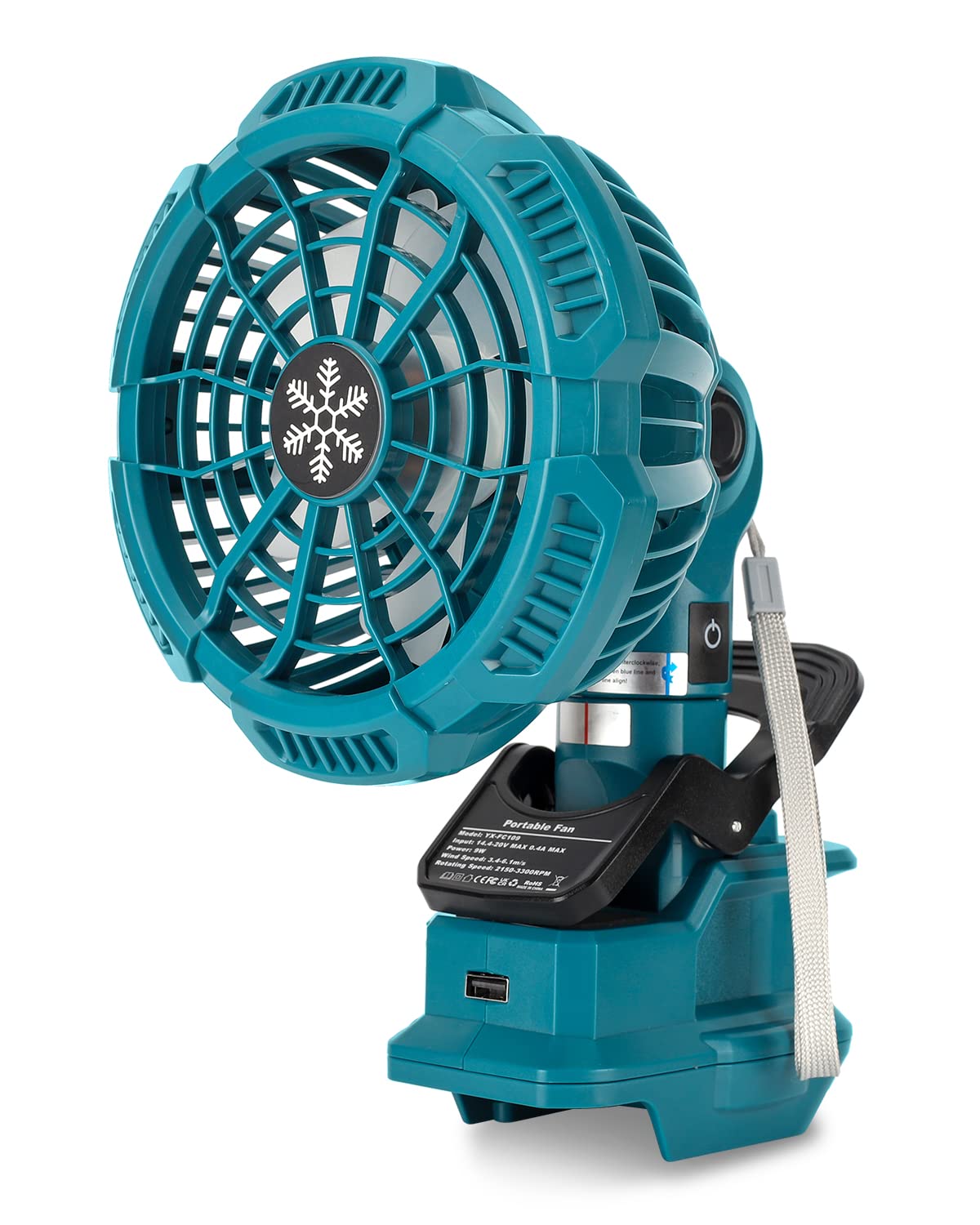 Makita 18V Battery Powered Clip Fan - Portable Stroller Fan with 3 Speed Settings for Bedroom, Outdoor, Camping & Job Site | Tool Only | Perfect for Cooling During Work, Travel & Home Use