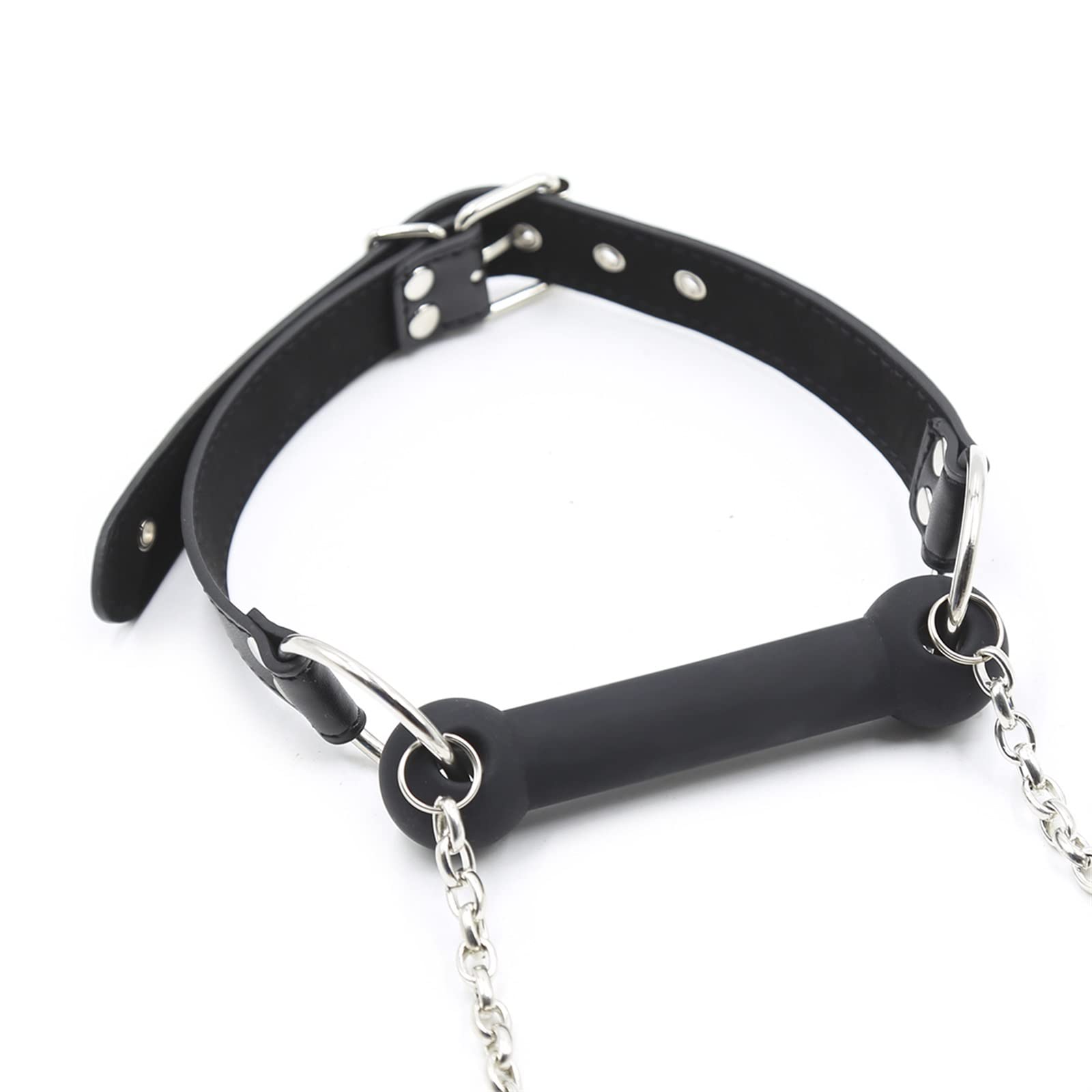 Premium Black Leather BDSM Harness with Silicone Dog Bone Ball Gag & Leash - Adjustable Adult Bondage Gear for Couples Play, Roleplay, and Flirting - Sensual Sex Toy for Spicing Up Your Bedroom Games (Black with Leash) - Perfect for BDSM Enthusiasts, Couples Looking to Explore Kink, and Adult Roleplay Scenarios