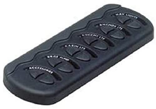 BEP Marinco Contour 6-Gang Switch Panel - Black Marine Grade Circuit Breaker for Boats & RVs (CG2-6W/B) - Waterproof Electrical Control Panel for Marine, Yacht, and Off-Grid Power Systems