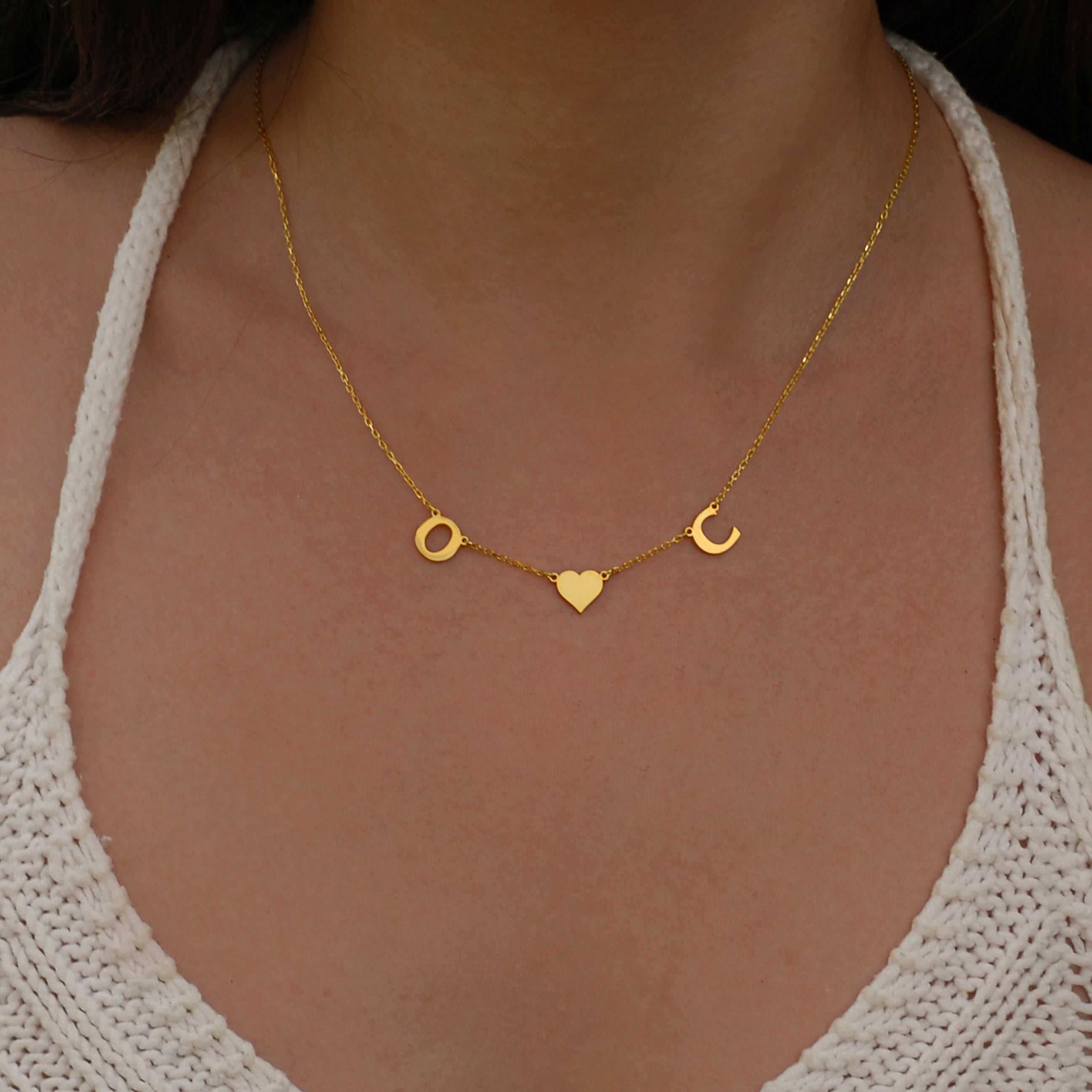 14K Solid Gold Personalized Letter Necklace - Custom Name Initial Pendant for Women, Gift for Her - Perfect for Birthdays, Anniversaries & Valentine's Day