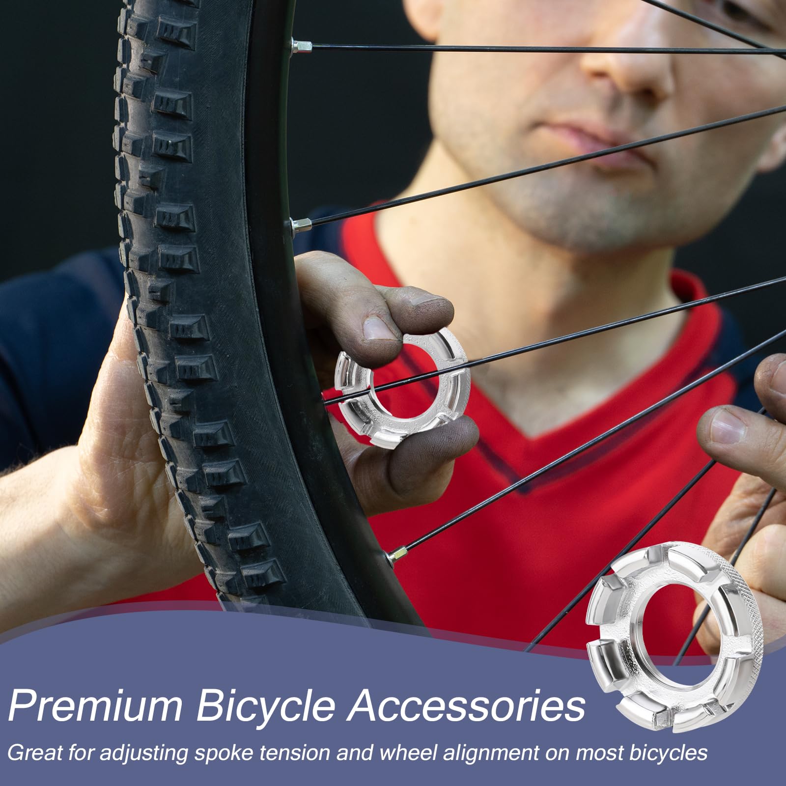 Bewudy 2 Pack 6-in-1 Bicycle Spoke Wrench Tool Kit - 8 Way Bike Rim Truing Tool with Hard Steel Construction for Adjusting Wheel Tension - Perfect for Bike Maintenance, Repair & Wheel Alignment at Home or Professional Workshops