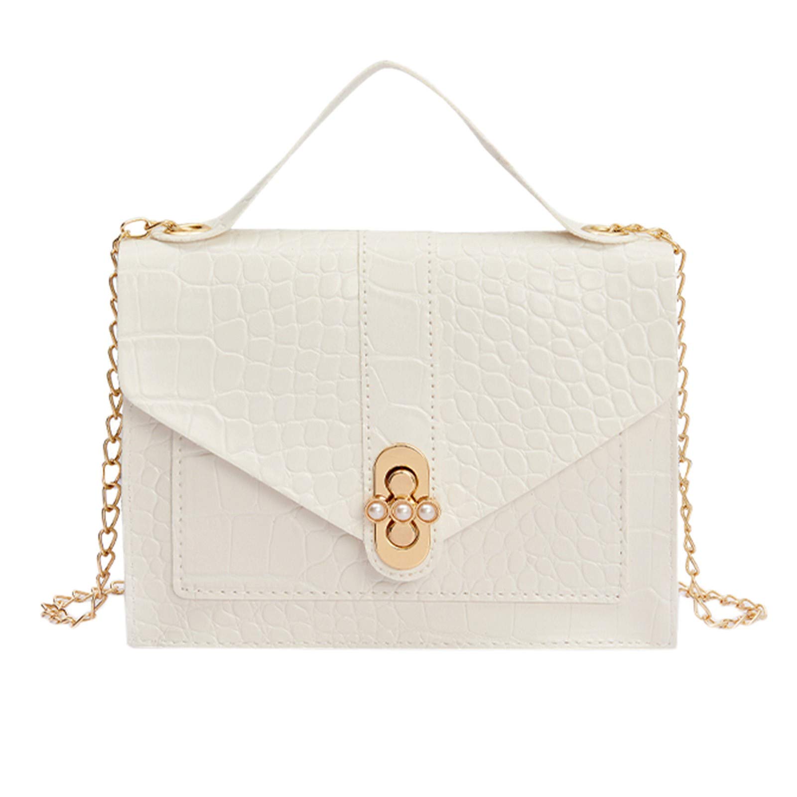 Women's Fashion Clear Shoulder Bag - Small Square Crossbody Purse with Chain Strap, Messenger Handbag for Daily Use, Work, Travel & Shopping