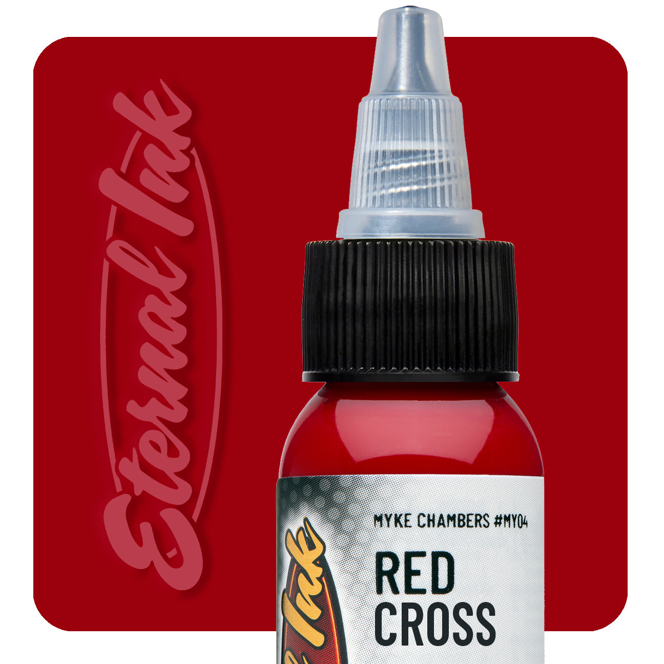 Eternal Myke Chambers Red Cross Tattoo Ink 1oz - Professional Tattoo Artist Supplies for Permanent Body Art