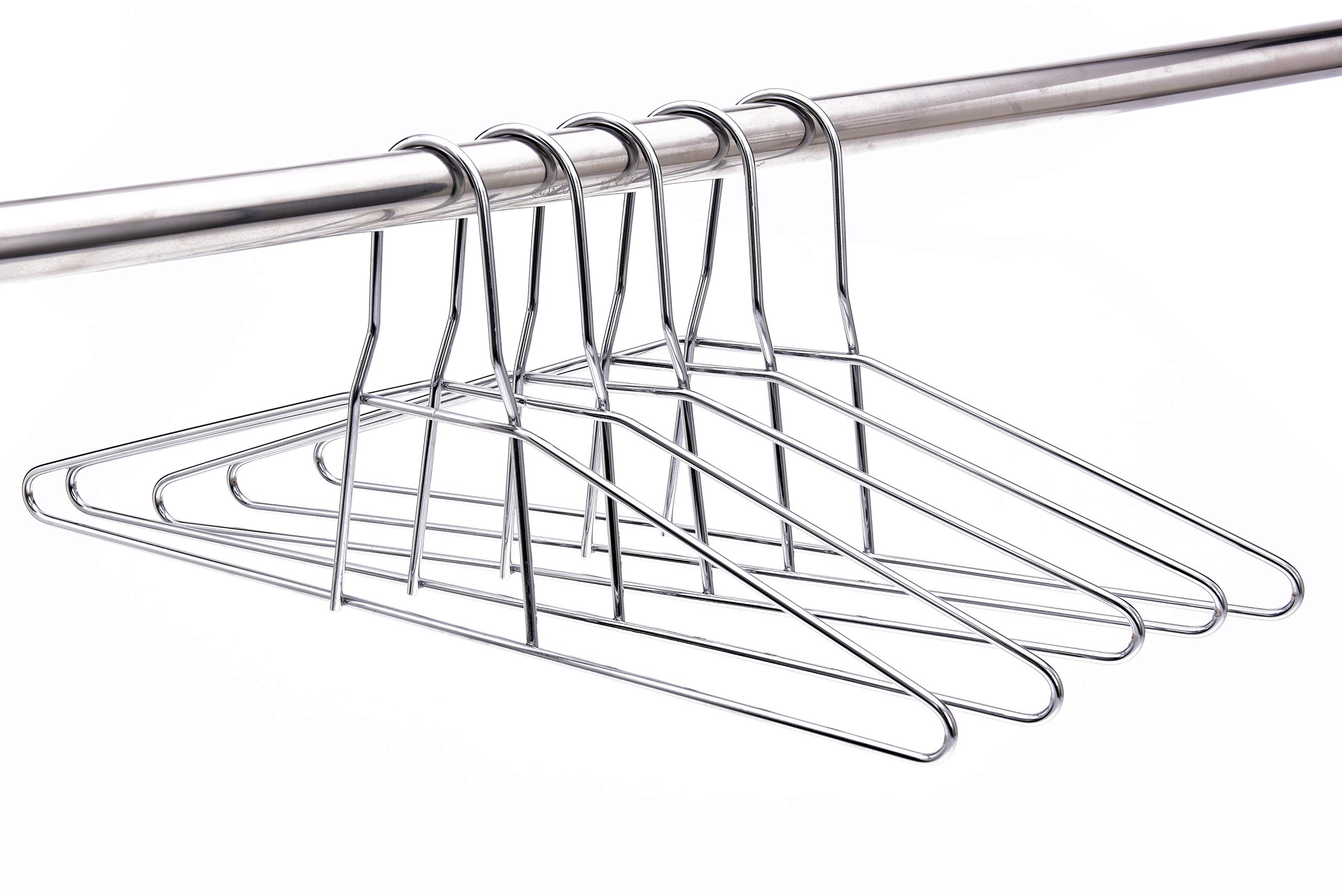 Premium Heavy Duty Metal Hangers - 30 Pack Commercial Grade Anti-Theft Wire Hangers for Suits, Coats & Jackets - 200LB Capacity Chrome Hangers for Gyms, Retail Stores & Hotels - Ideal for Wardrobe Organization, Retail Displays & Commercial Laundry Use