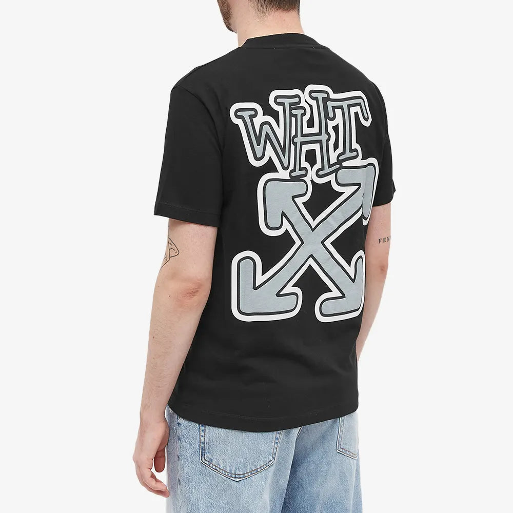 Off White Graffiti Arrow Graphic T-Shirt for Men - Trendy Streetwear Tee for Casual Wear & Urban Fashion