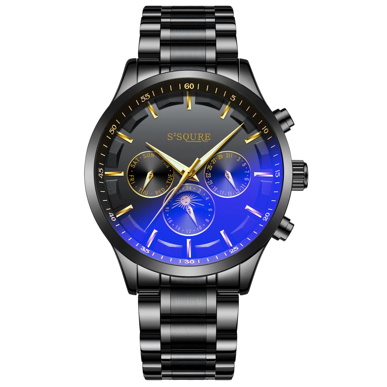 Luxury Skeleton Automatic Watch for Men - Moon Phase, Stainless Steel, Waterproof | Office & Evening Wear