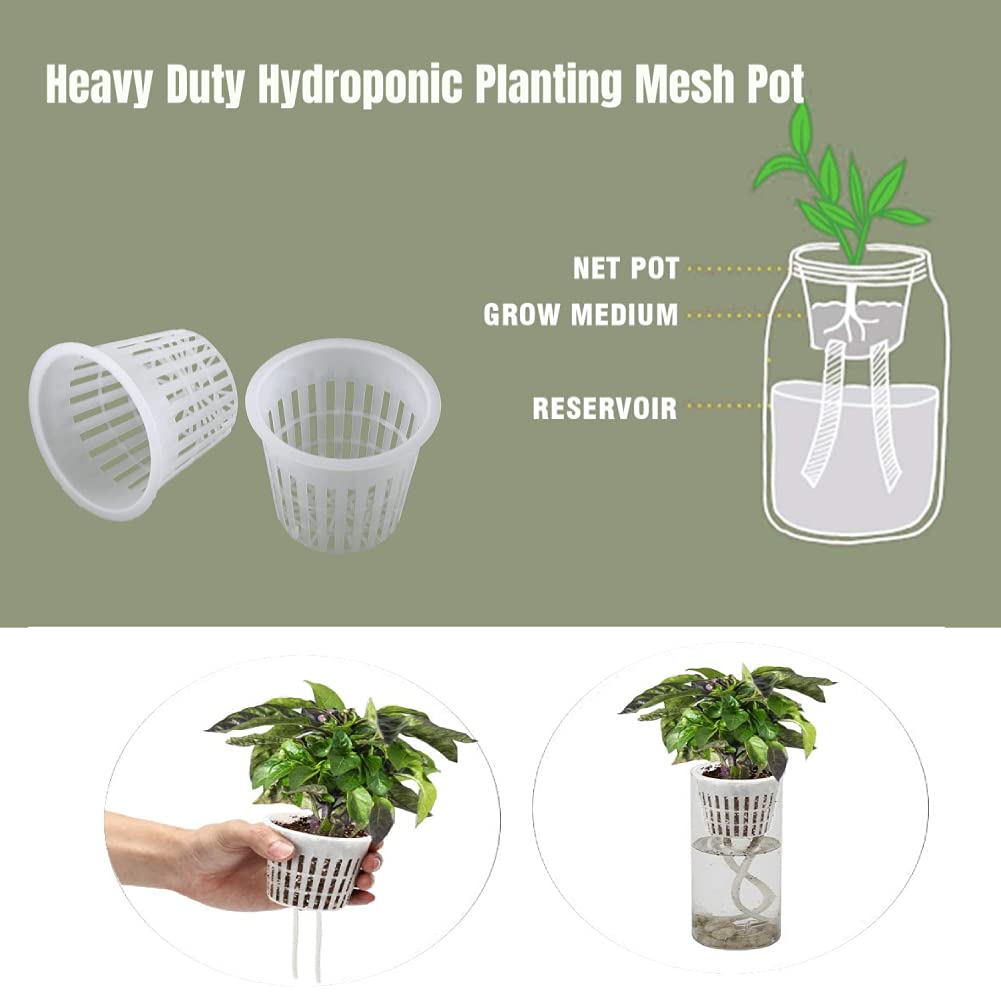 10pcs Hydroponic Planting Mesh Net Pots - White Slotted Grow Baskets for Indoor & Outdoor Gardening - Perfect for Hydroponics, Aquaponics, and Seed Starting