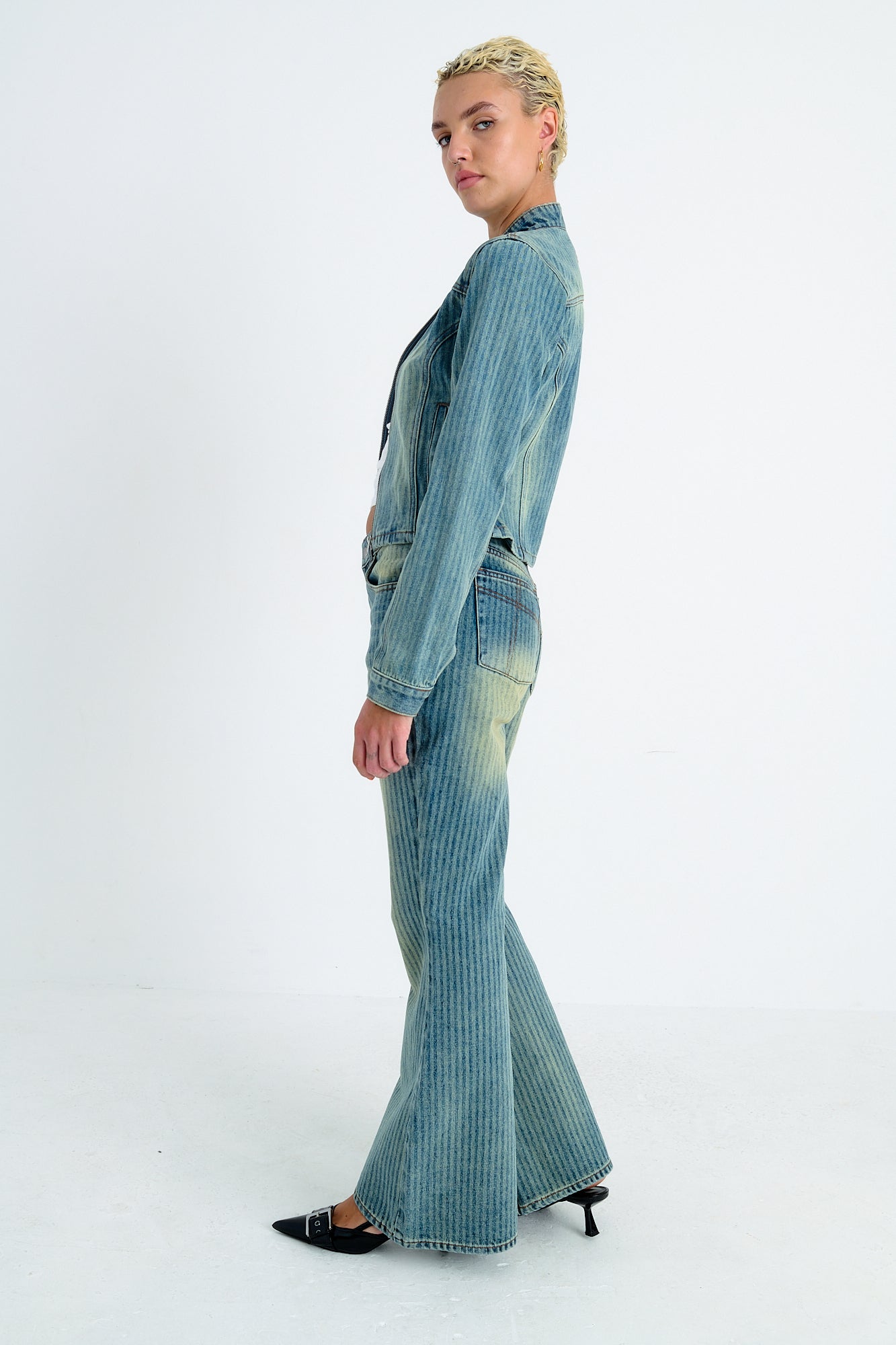 Ripley Denim Jacket for Women - Vintage Distressed Blue Jean Jacket with Button Front & Chest Pockets | Casual Outerwear for Fall, Spring & Everyday Wear