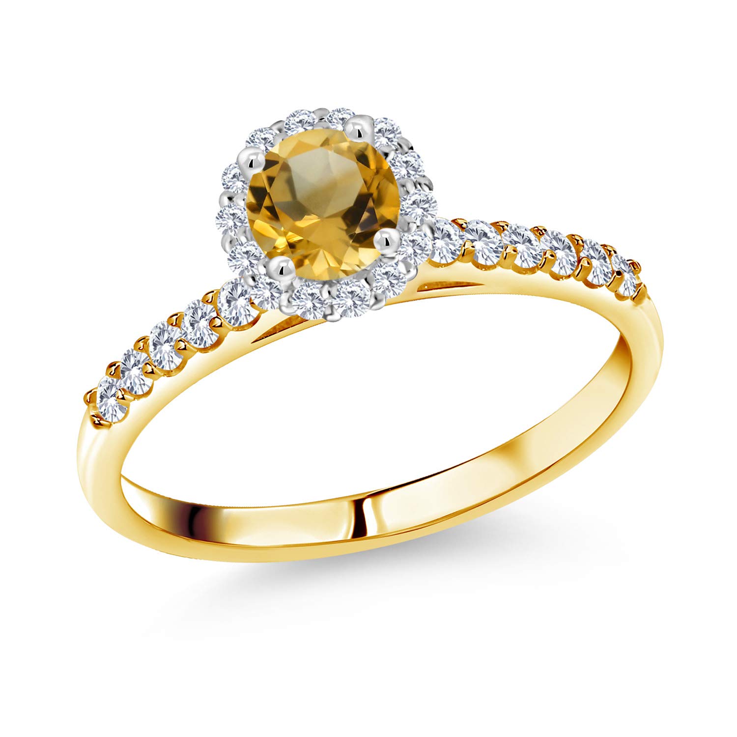 1.02Ct Lab-Grown Citrine Diamond Ring in 10K Gold for Elegant Occasions