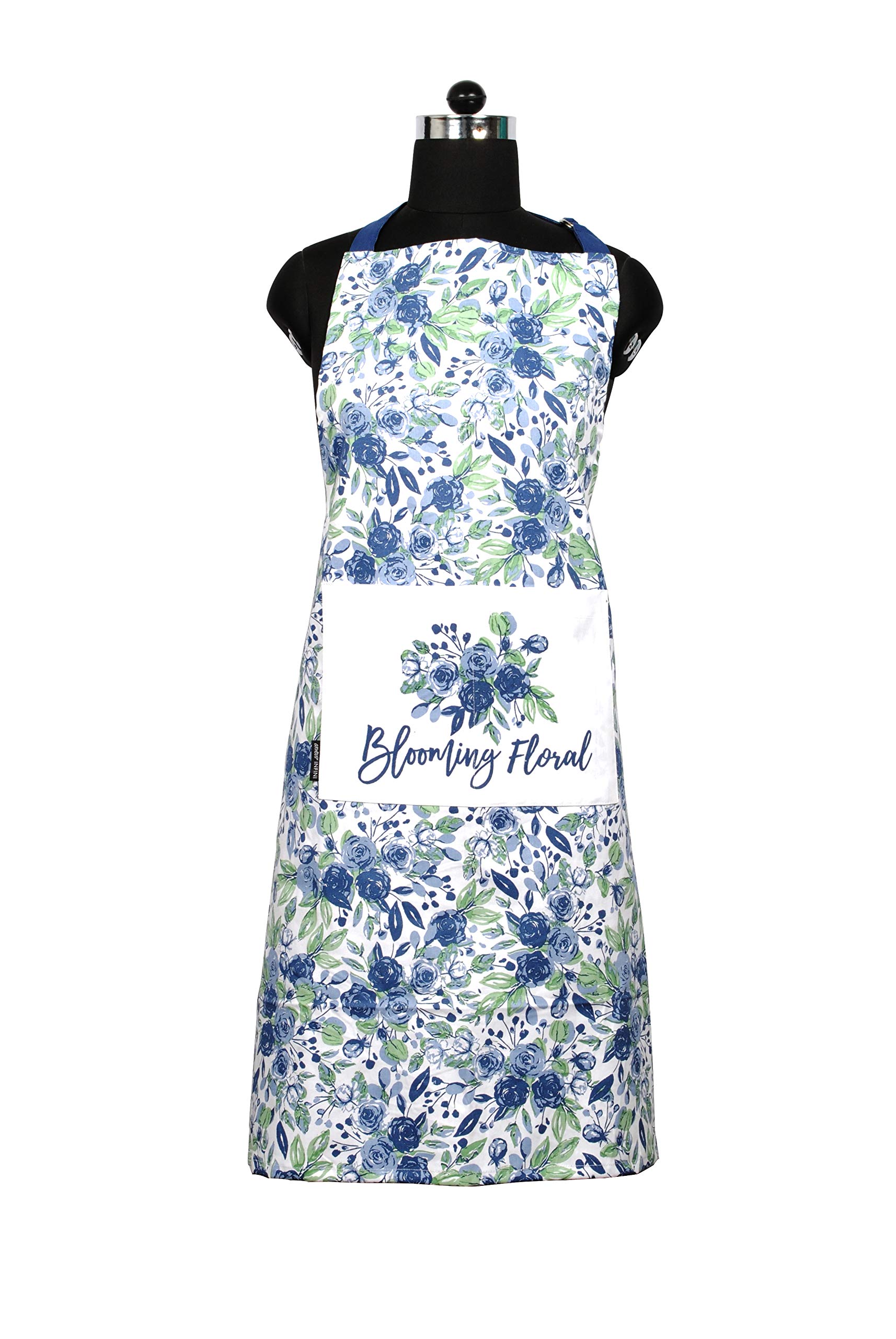 AMOUR INFINI 5-Piece Kitchen Set - Heat Resistant Oven Mitts, Pot Holders & Adjustable Cotton Apron with Blooming Floral Design | Perfect for Cooking, Baking & Grilling | Ideal Gift for Home Chefs