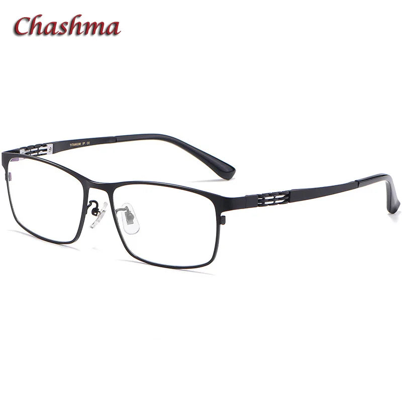 Men's Titanium Square Full Rim Eyeglasses 40205 - Lightweight & Durable for Work, Reading & Everyday Use