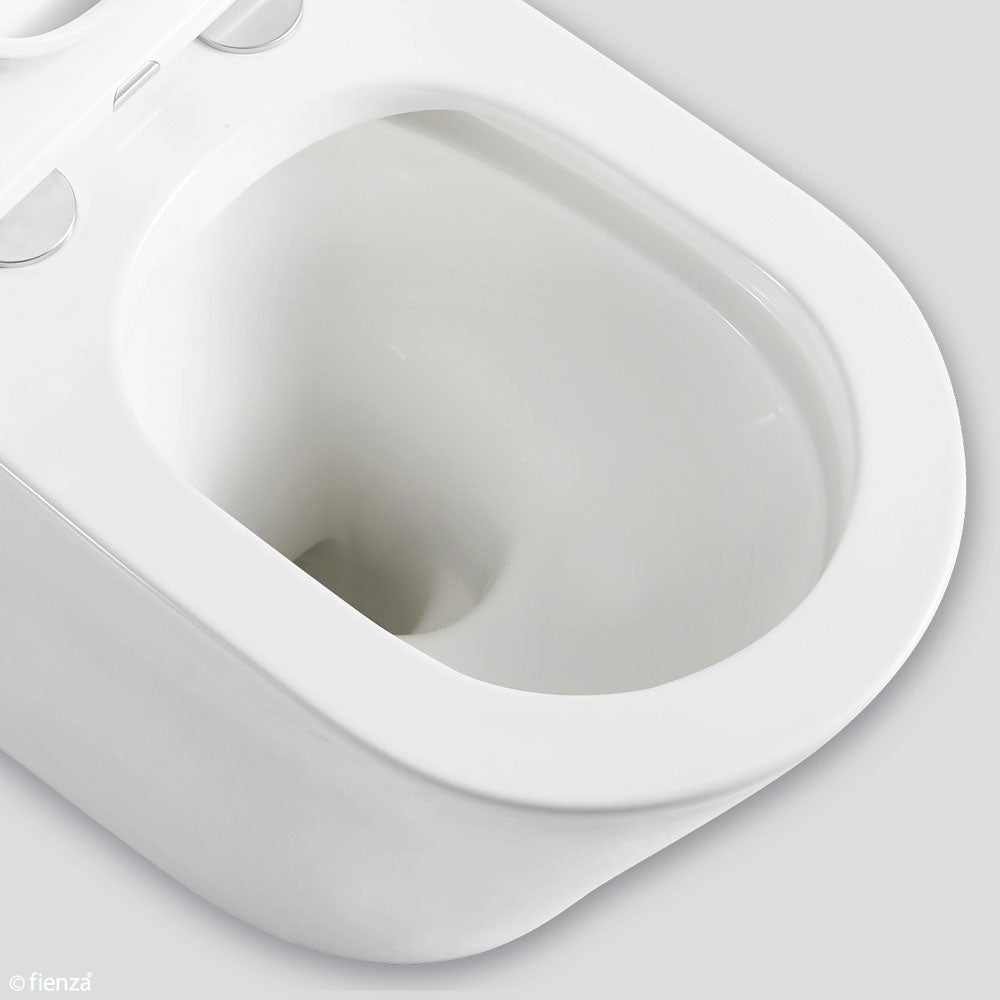 Fienza K021B Kaya S-Trap 160mm/230mm Back-to-Wall Toilet in White – Modern Space-Saving Bathroom Solution for Small Apartments & Contemporary Homes