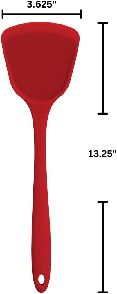 Premium Silicone Wok Turner - Heat Resistant, Non-Slip Grip for Safe Cooking - Perfect for Stir-Frying, Flipping Pancakes & Serving Dishes
