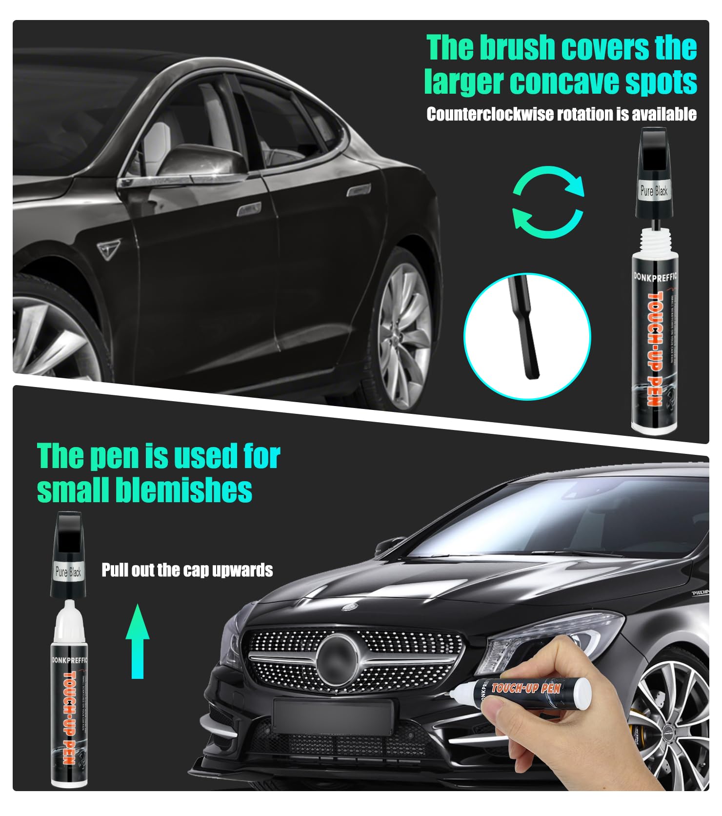 Premium Car Scratch Repair Kit - Deep Scratch Remover & Auto Touch Up Paint (Black) | Professional Car Paint Restoration for Scratches, Chips & Blemishes | Perfect for DIY Car Detailing & Vehicle Maintenance