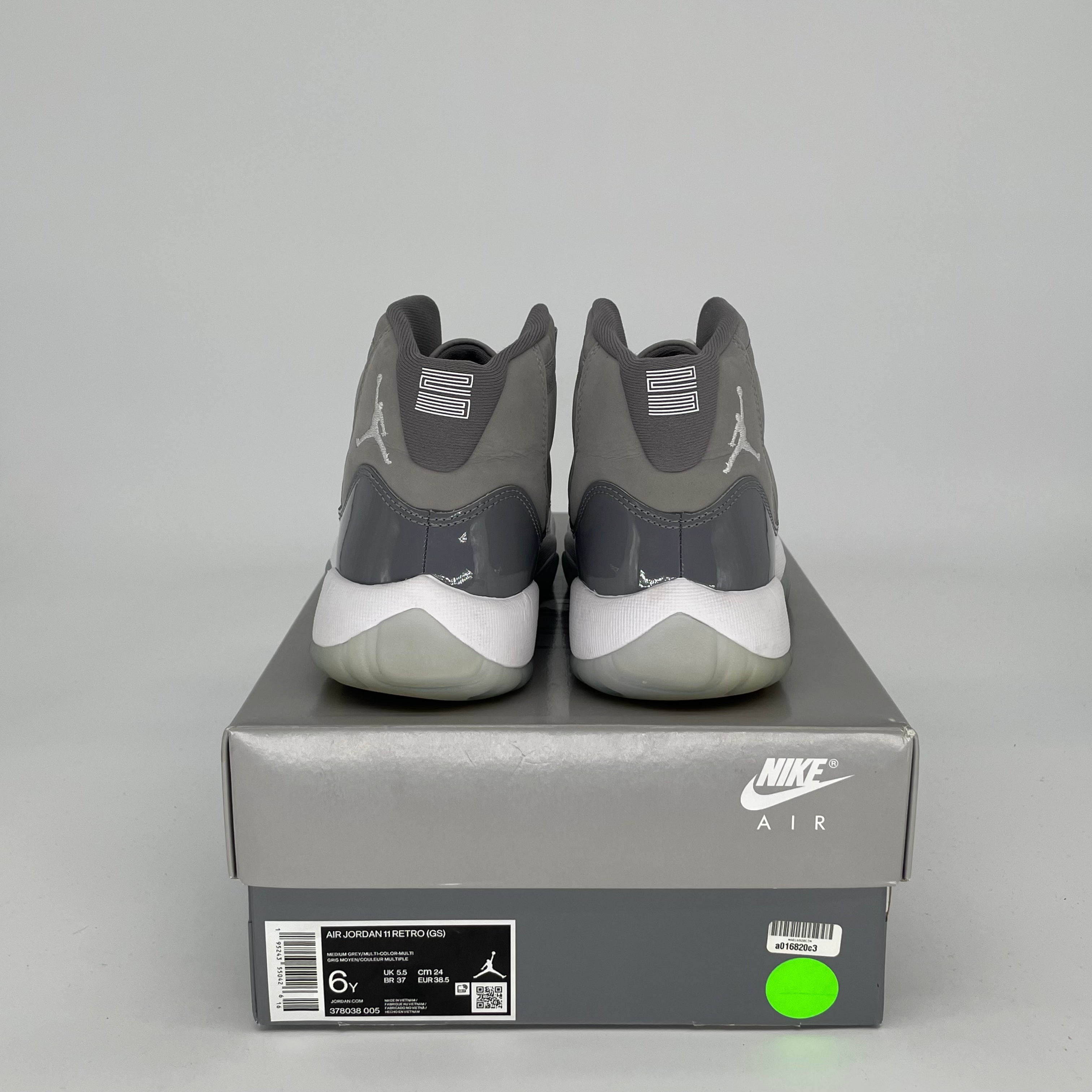 AIR JORDAN 11 COOL GREY Retro Basketball Shoes - Women's Size 6/7.5W (378038-005) - Perfect for Sneaker Collectors & Casual Wear