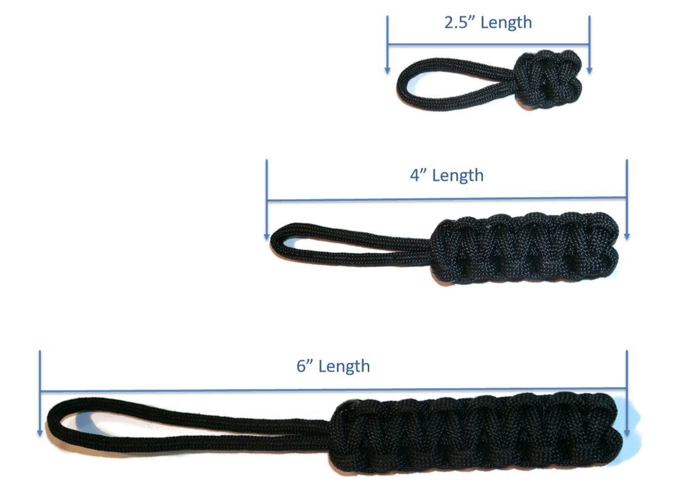 RedVex Paracord Zipper Pulls - Knife & Gear Lanyards - Cobra Style for Outdoor Use