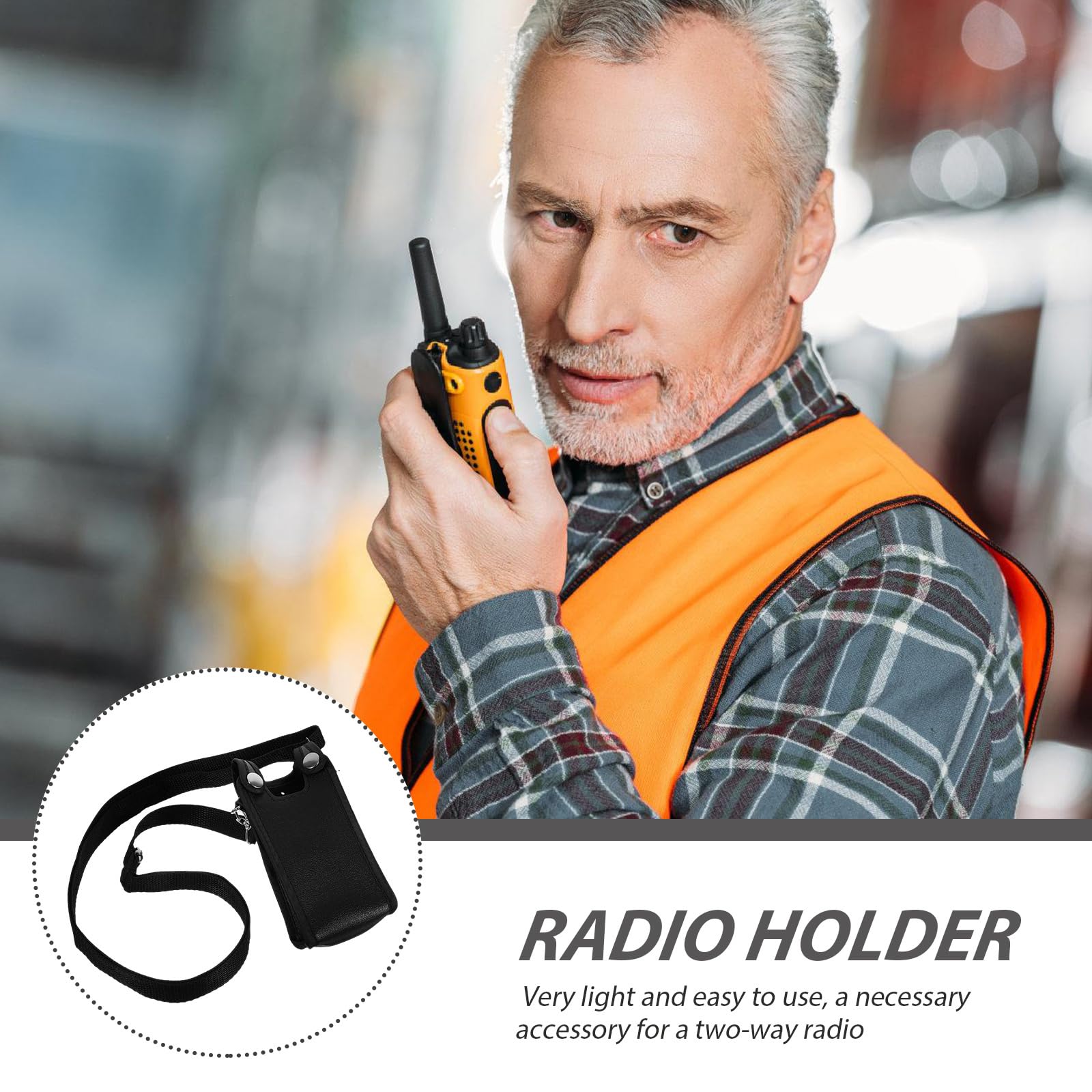 ULTECHNOVO Heavy Duty Leather Walkie Talkie Case - Durable Radio Holder Shell for Outdoor, Construction & Emergency Use