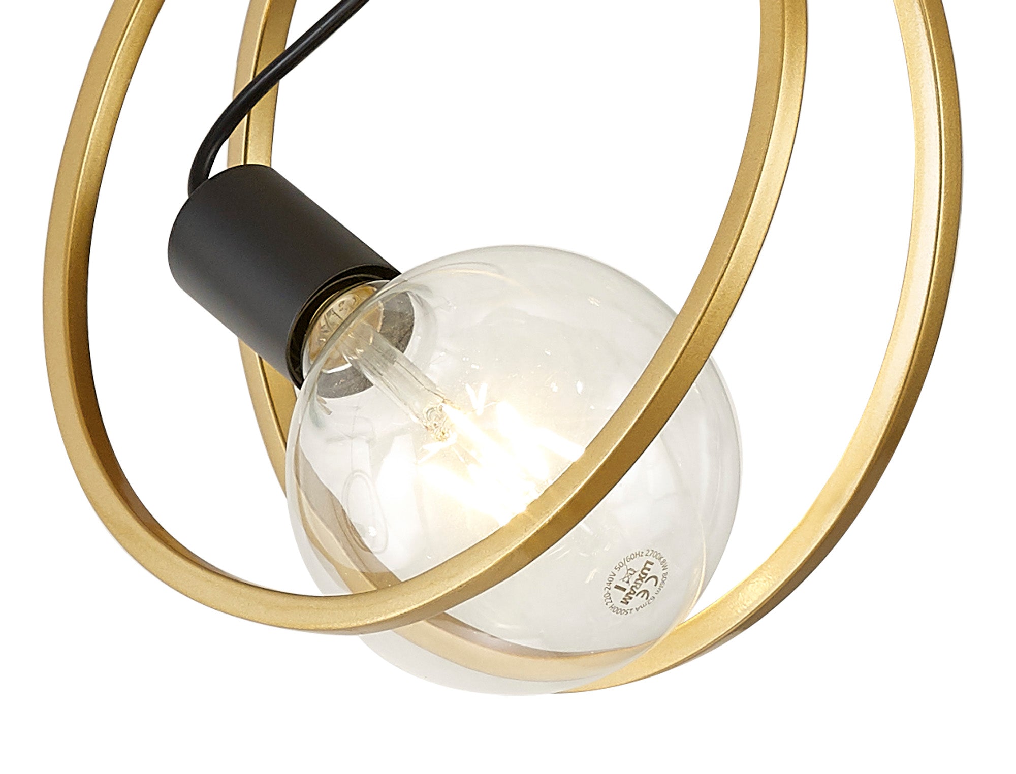 Corfu Double Ring Cluster Ceiling Light Fixture - 3/5 Light E27 Base in Matte Black & Painted Gold - G95 & 120W Bulb Recommended - Perfect for Dining Room, Living Room, and Bedroom Lighting