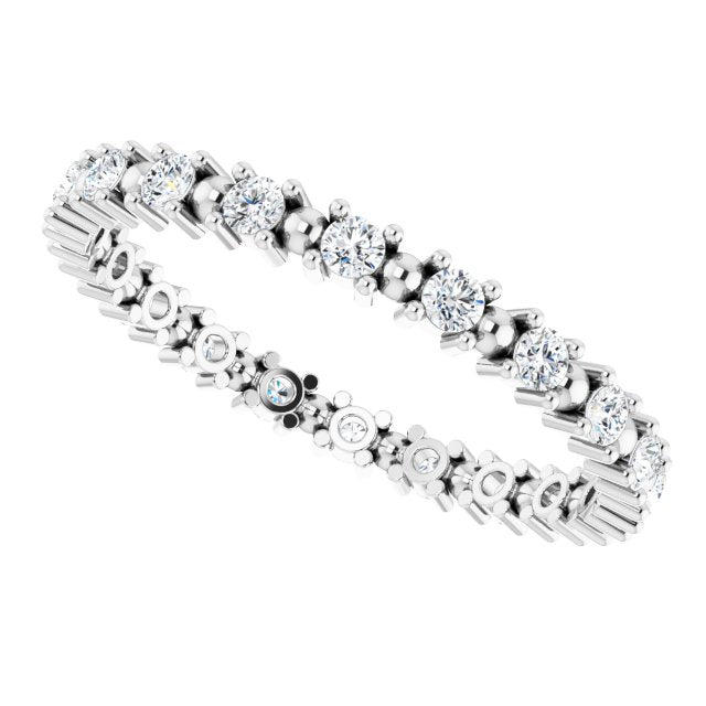 0.37 Carat Round Diamond Stackable Eternity Band - Perfect for Wedding, Anniversary & Everyday Elegance