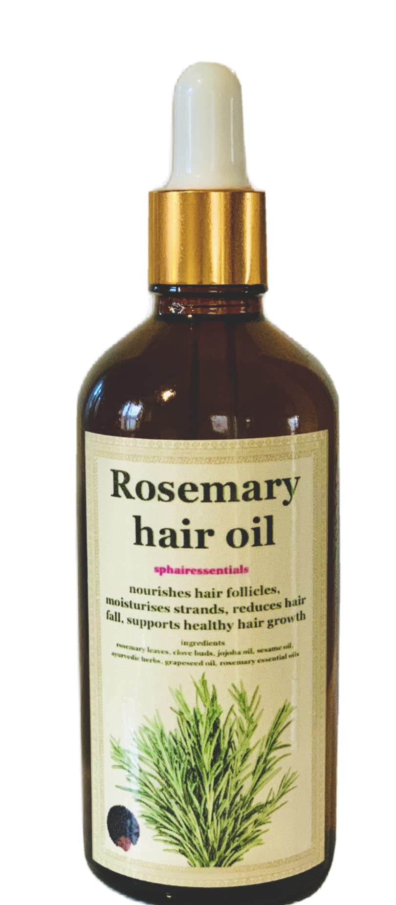 Rosemary Hair Growth Oil for Thicker Hair - Reduces Hair Loss & Dry Scalp Treatment | 100% Natural Essential Oil for Hair Care (100ml) - Perfect for Daily Scalp Massage & Hair Regrowth Routine