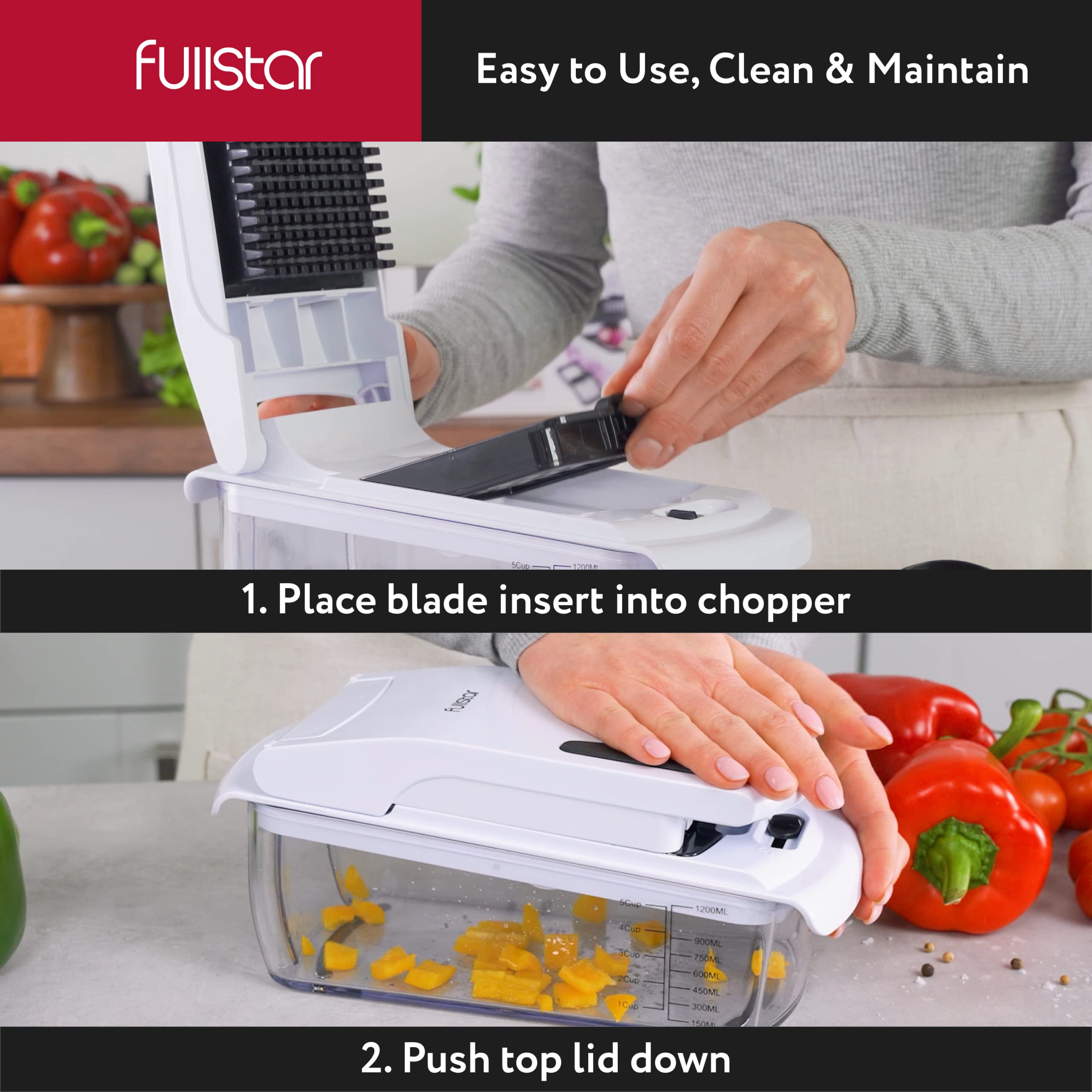 Premium 9-in-1 Vegetable Chopper & Spiralizer Set with Container - Multi-Functional Food Slicer, Dicer, Grater for Kitchen - Perfect for Meal Prep, Salads, Healthy Snacks & Home Cooking Essentials (White)