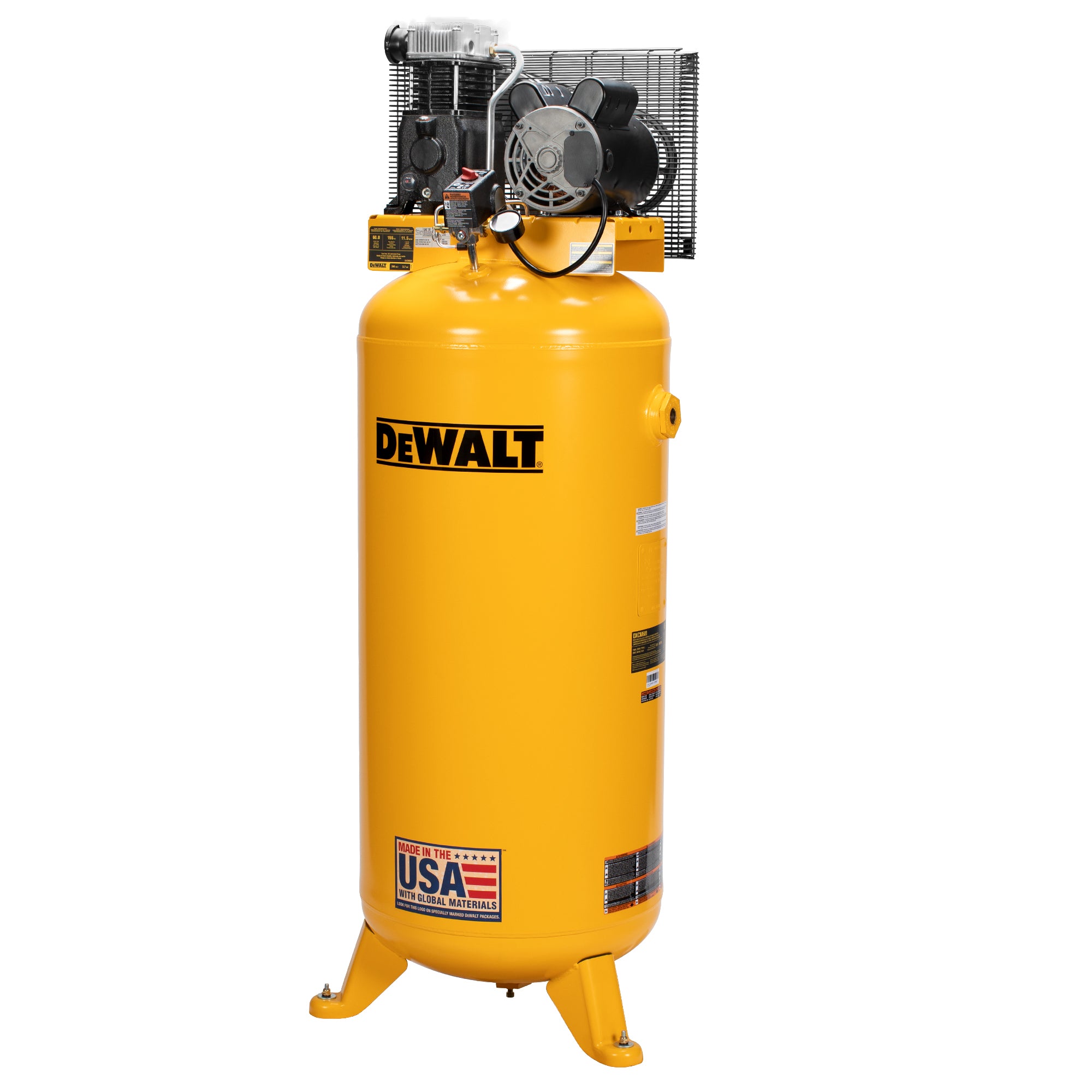DeWALT DXCM601 60 Gallon 155 PSI Vertical Air Compressor - Heavy Duty Industrial Air Compressor for Woodworking, Construction & Automotive Use