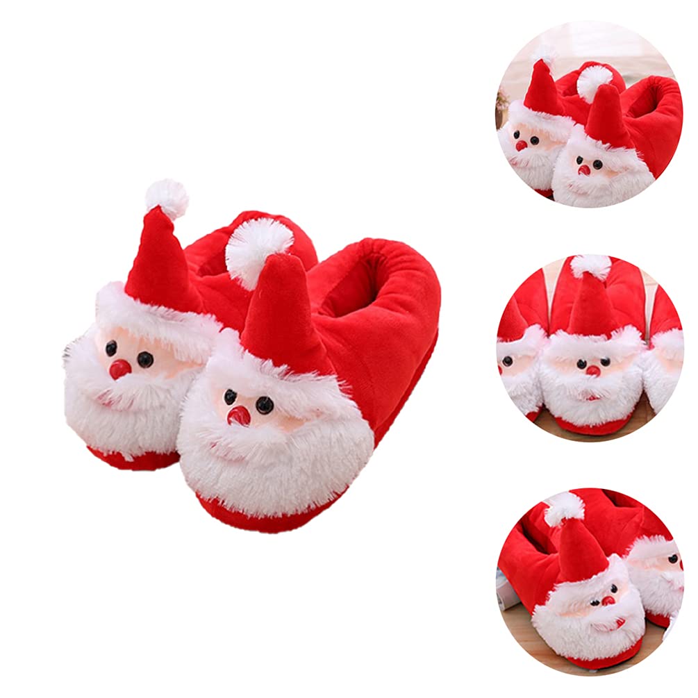 Santa Claus Christmas Slippers - Cozy Furry House Shoes with Anti-Skid Sole for Women & Men - Perfect for Holiday Gifts, Winter Home Comfort & Christmas Party Outfits