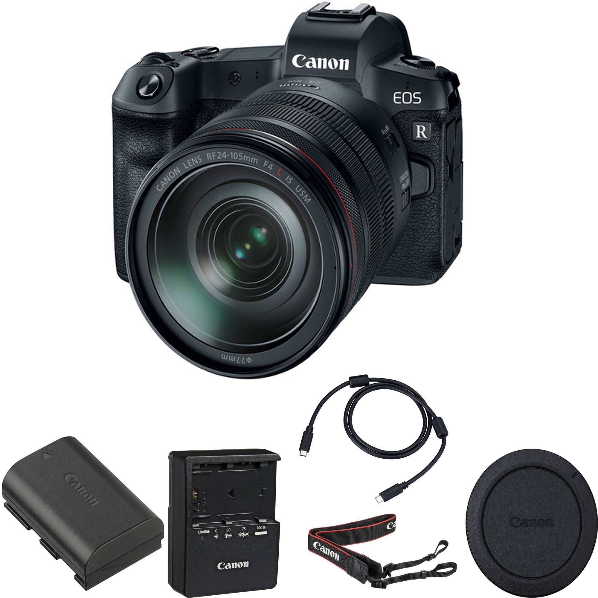 Canon EOS R Full Frame Mirrorless Camera with RF 24-105mm f/4L IS USM Lens - Professional Photography, Vlogging & Travel (USA Version)
