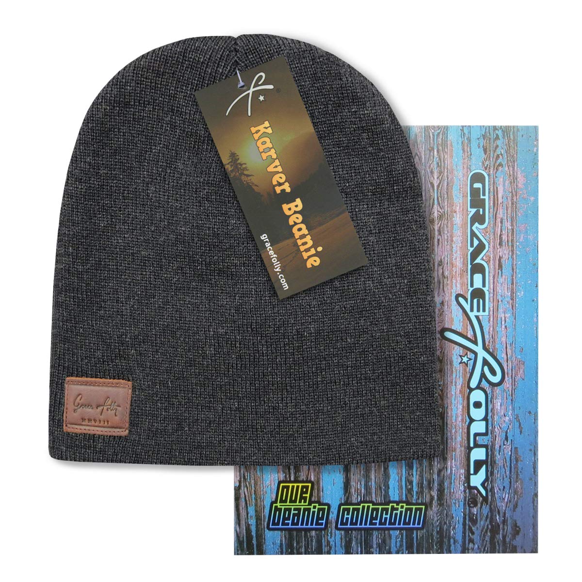 Grace Folly Knitted Beanie Hat for Men & Women - Soft Winter Warm Skull Cap - Perfect for Skiing, Snowboarding & Outdoor Activities