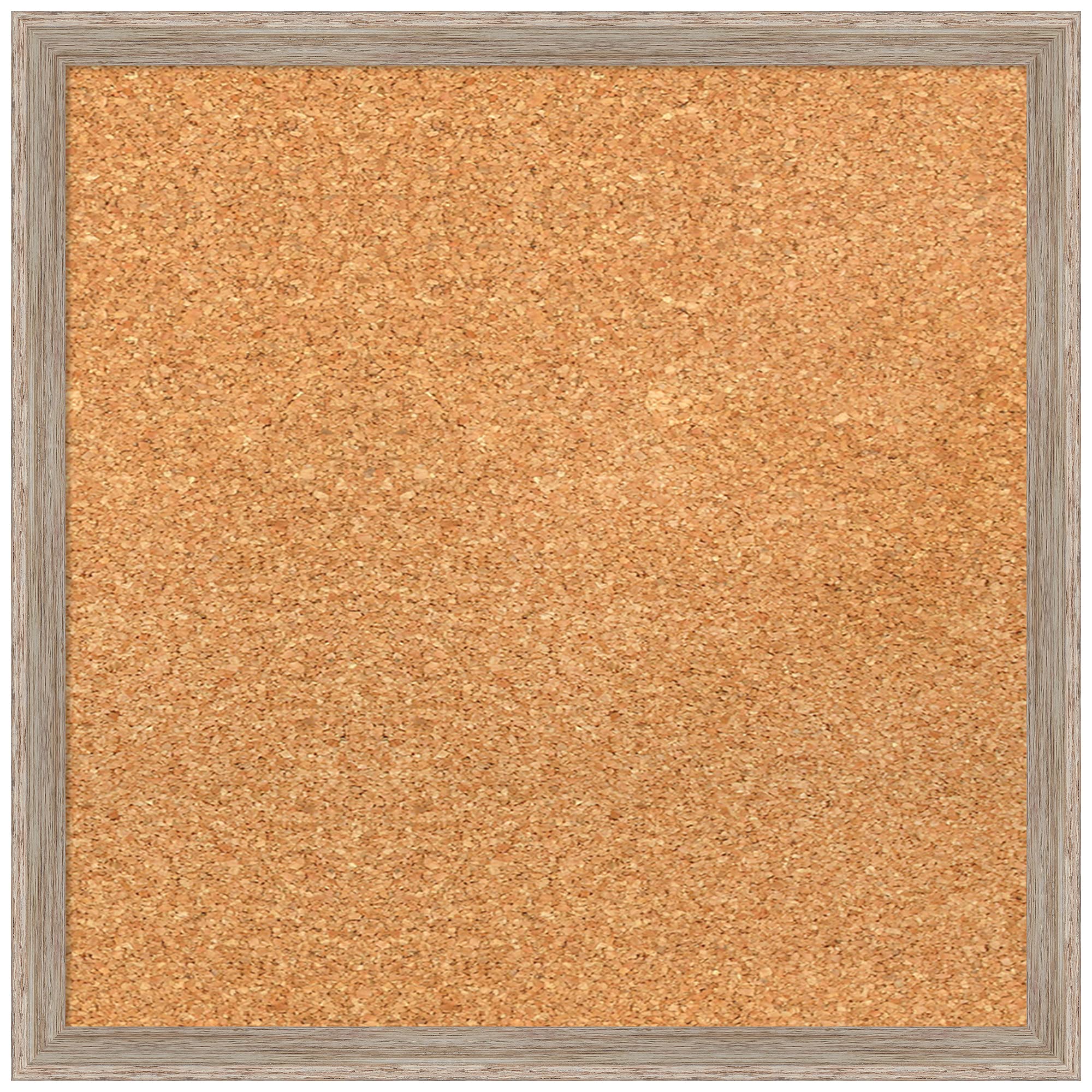 Amanti Art 17x17 Natural Cork Board with White Frame - Rustic Office & Home Decor for Vision Board, Pinboard, Wall Organization | Perfect for Displaying Photos, Notes & Memories in Home, Office or Dorm