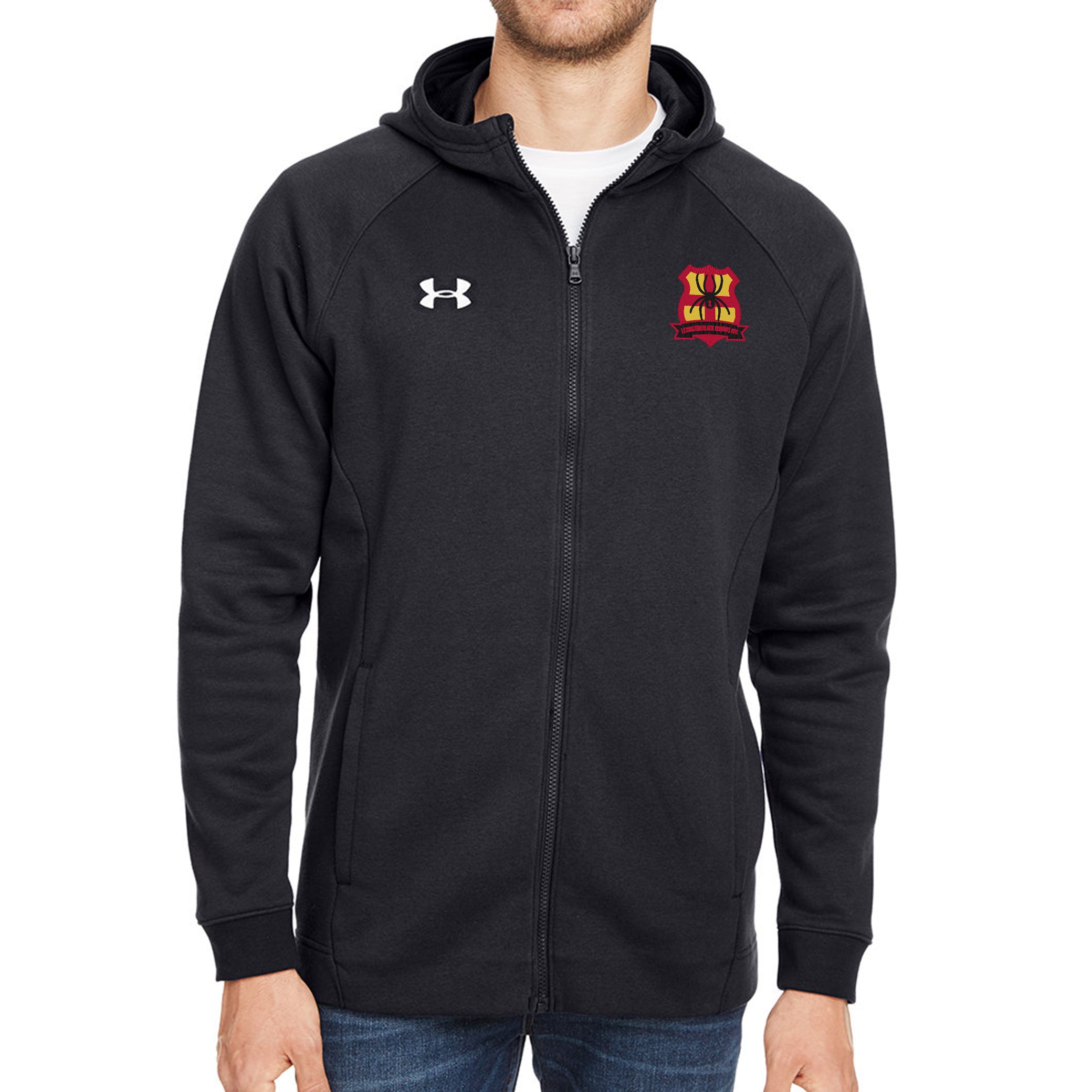 Black Widows RFC Hustle Zip Hoodie - Men's Athletic Pullover with Front Pockets | Perfect for Gym, Running & Streetwear Fashion