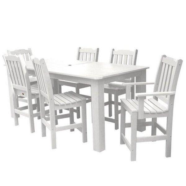 Lehigh 7-Piece Rectangular Counter Height Outdoor Dining Set - Patio, Garden, Backyard Furniture for Dining & Entertaining