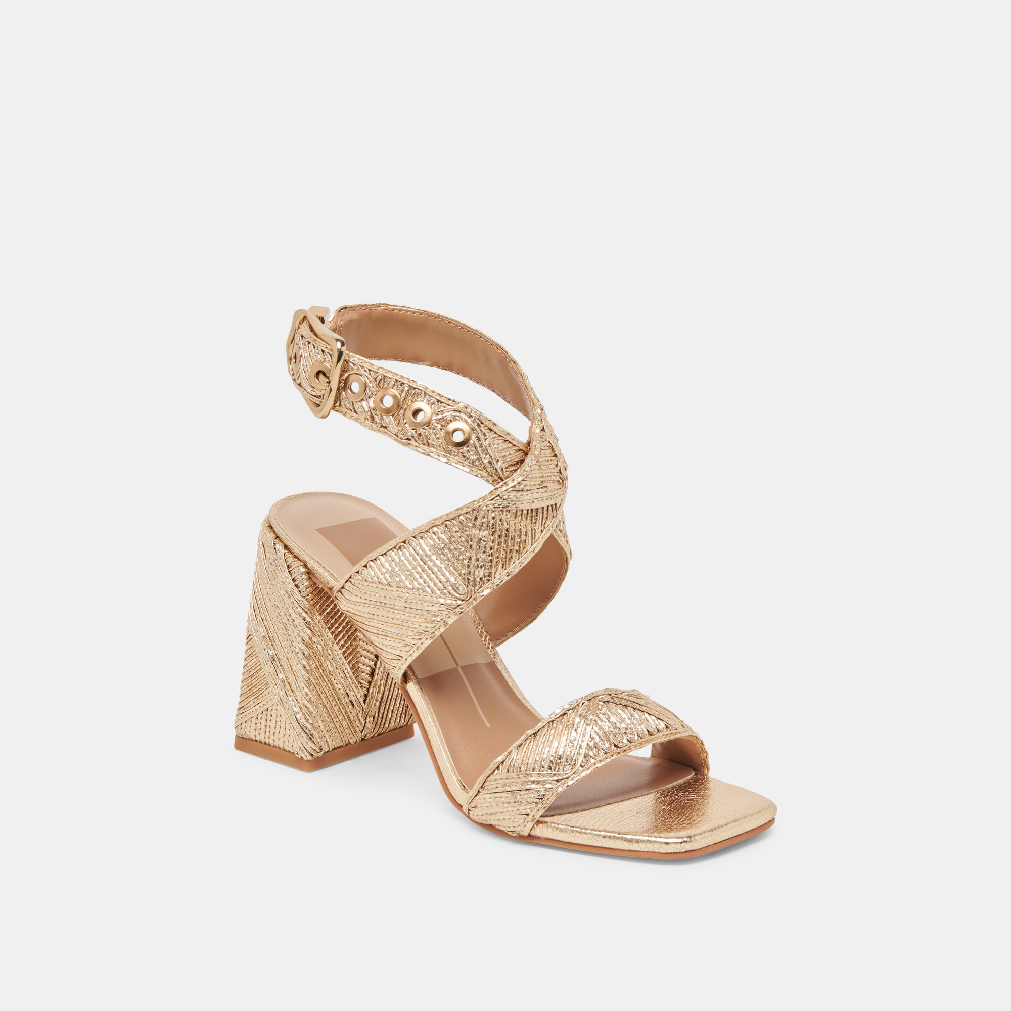 FINNY DECO Gold Woven Heels for Women - Stella Style Elegant High Heels | Perfect for Parties, Weddings & Evening Events