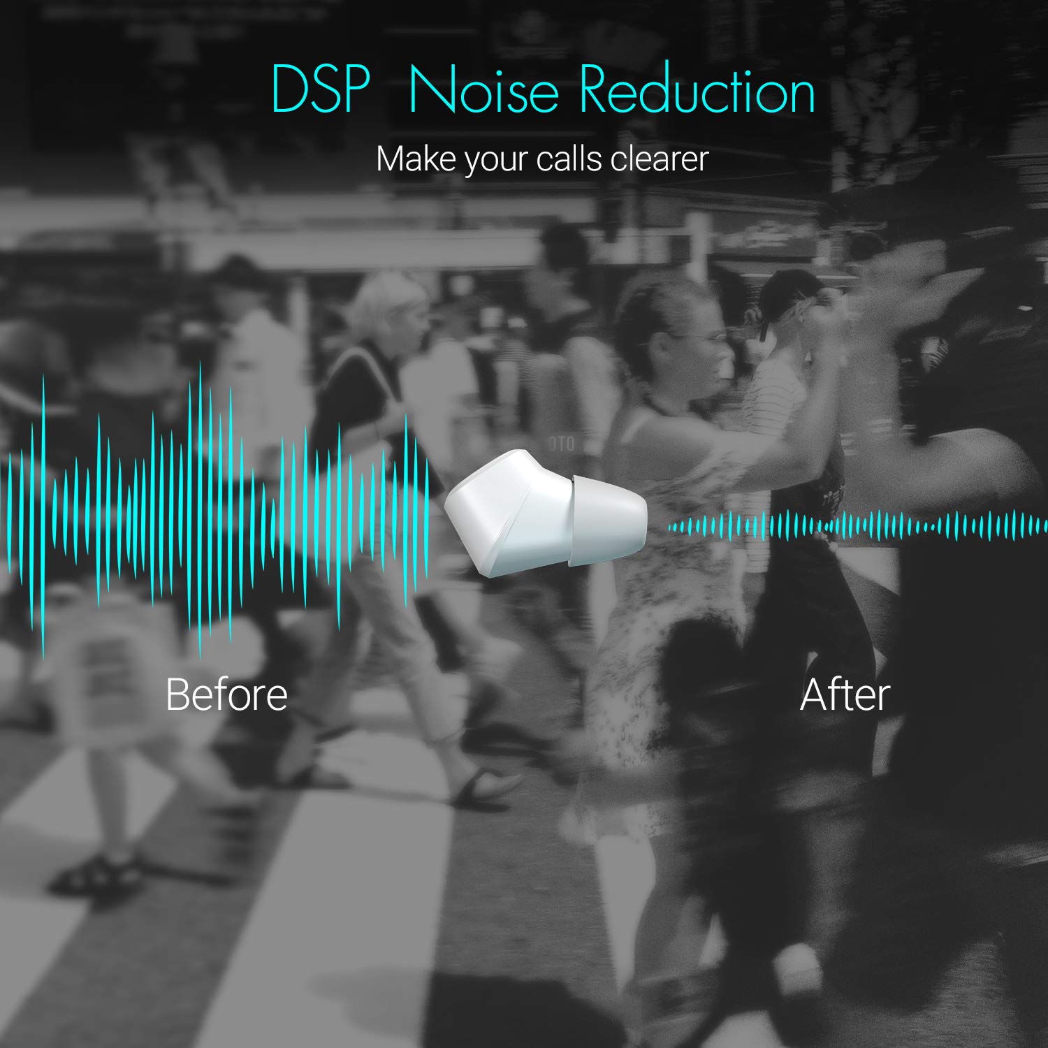 August EP800 Wireless Earbuds with Charging Case - Bluetooth 5.0 Headphones with Deep Bass, IPX5 Waterproof & Noise Cancelling Mic for Running, Gym & Workout (White) | Perfect for Sports, Commuting & Travel