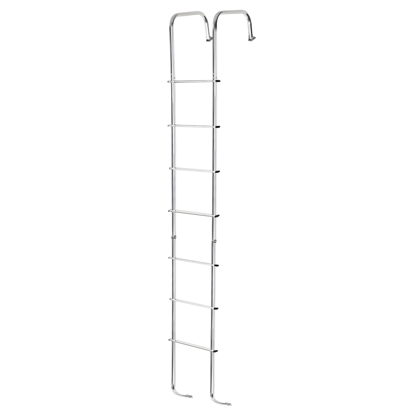 Universal 7.6FT-8.4FT Aluminum RV Ladder for Travel Trailers & Straight Vans - 250lbs Weight Capacity - Durable Exterior Ladder for Camping, Roof Access & Emergency Use