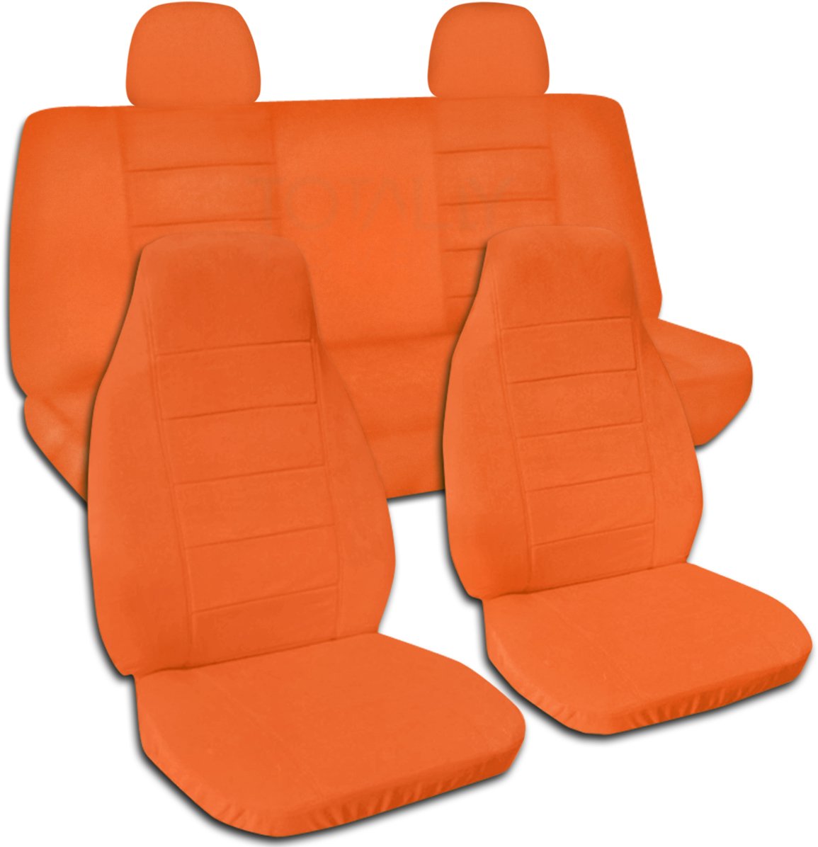 Premium Solid Color Car Seat Covers with 2 Rear Headrest Covers - Universal Fit for Cars, Trucks, Vans, RVs & SUVs - 22 Color Options (Orange) - Durable Protection & Comfort for Daily Commutes, Road Trips & Family Travel