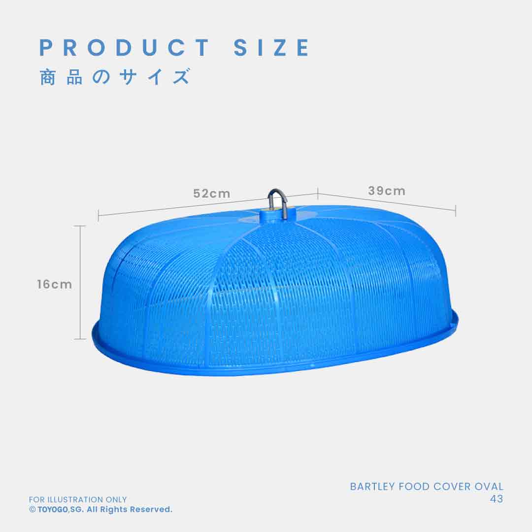 Bartley Oval Food Cover - 43 Inch Large Splatter Guard for Stovetop Cooking, Microwave & Serving Dishes - Durable Kitchen Splash Protector for Frying, Baking & Meal Prep