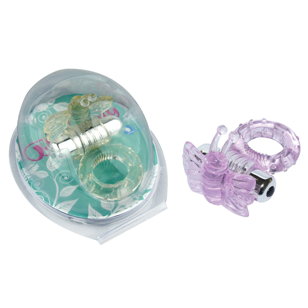 Butterfly Vibrating Jelly Cock Ring - Waterproof & Rechargeable Pleasure Ring for Couples - Enhance Intimacy & Sensation in Bedroom or Romantic Nights
