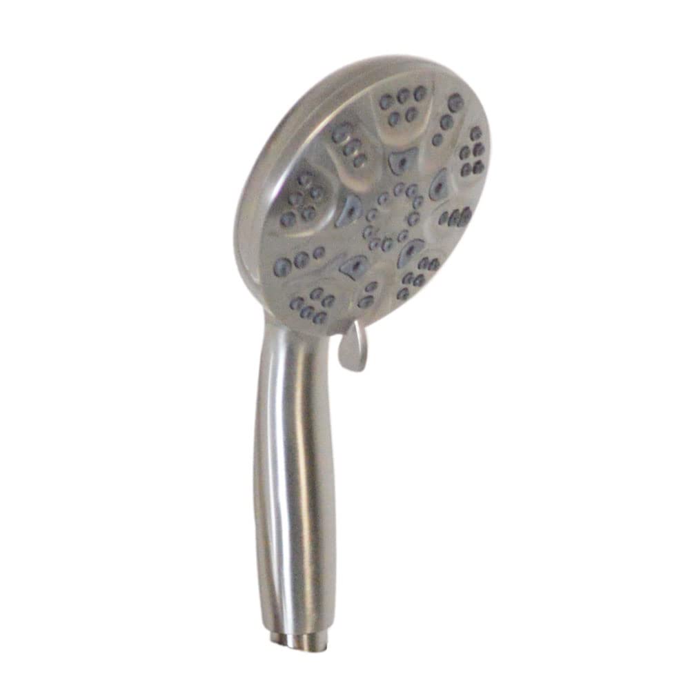 Westbrass SCH900-07 No Drill Adjustable Slide Shower Bar Kit with Diverter, 5-Function Round Fixed Shower Head & Handheld Shower, 5 Ft Hose in Satin Nickel - Perfect for Bathroom Renovation & Modern Home Upgrade