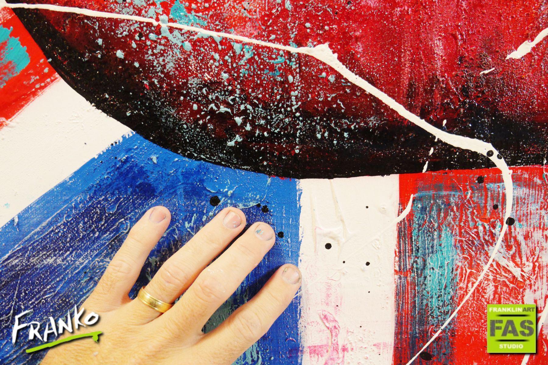 British Lips Pop Art Canvas Painting - 160cm x 100cm Large Wall Decor for Living Room, Bedroom & Office | Unique UK Inspired Modern Artwork