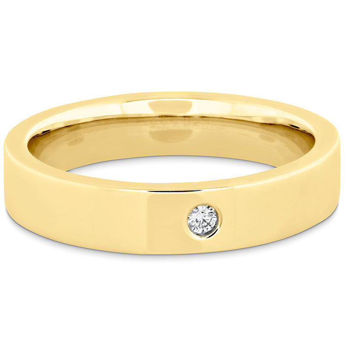 Hearts On Fire Coupled Single Diamond Flat Polish Wedding Band Ring for Women - Perfect for Engagement, Anniversary & Everyday Elegance