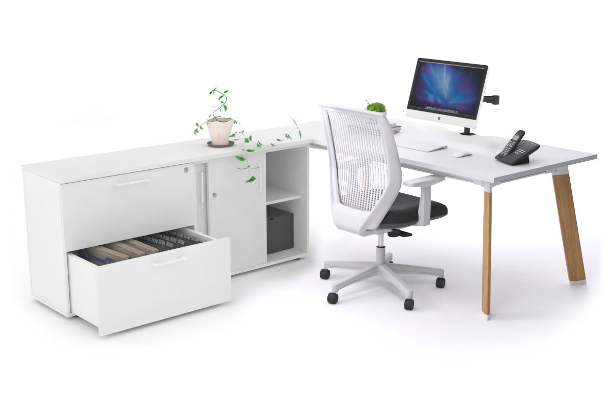 Switch Executive Setting With Uniform Spine Wood Imprint Frame [1600L x 800W with Cable Scallop] - Perfect for Office Desks, Conference Rooms & Home Workstations