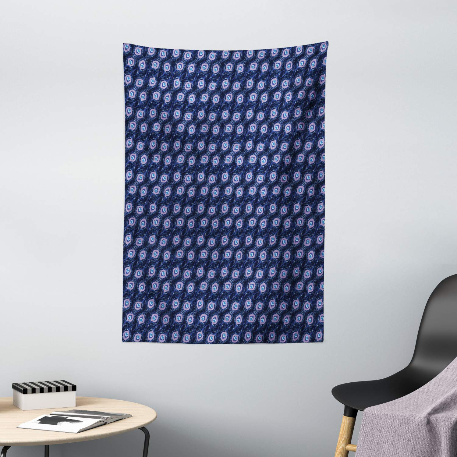 Ambesonne Peacock Tapestry Wall Hanging - Bohemian Feather Design in Lavender & Blue, 40x60 Inches - Perfect for Bedroom, Living Room & Dorm Decor | Abstract Art Tapestry for Boho Chic Home Decor & Gift Ideas