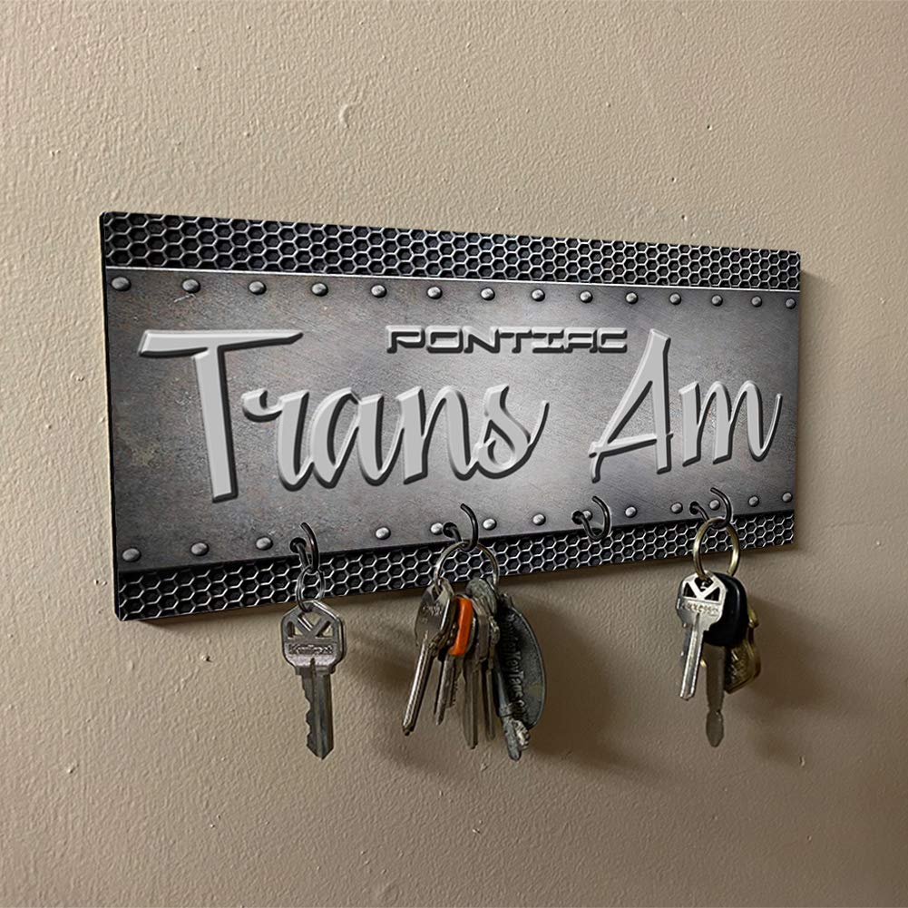 Brotherhood Trans Am Metal Grid Key Holder - Wall Mount Steel Key Organizer Rack for Home & Office Keys - Decorative Hooks for Key Rings & Accessories - Perfect for Entryway, Mudroom, and Garage Organization