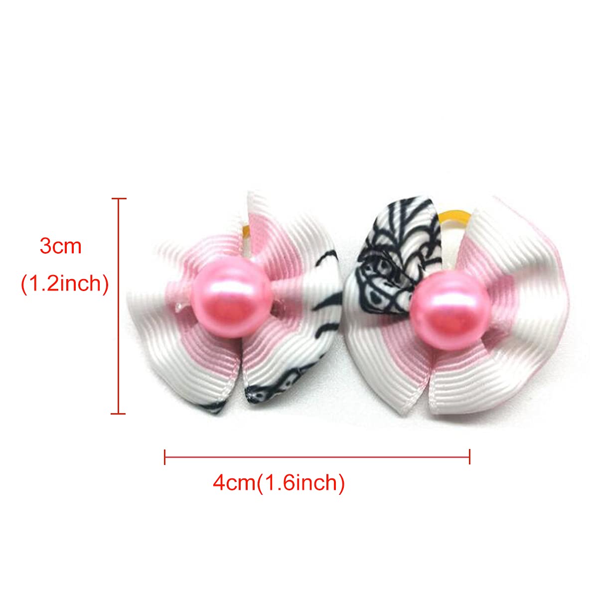 50 Pcs Pet Hair Bows with Rubber Bands - Dog Accessories for Holidays & Parties (Mixed Colors)