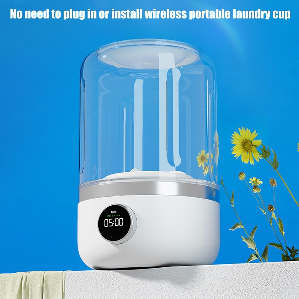 Portable Rechargeable Cordless Mini Washing Machine for Underwear & Delicates - Compact Travel Washer for Camping, Dorms & Small Spaces
