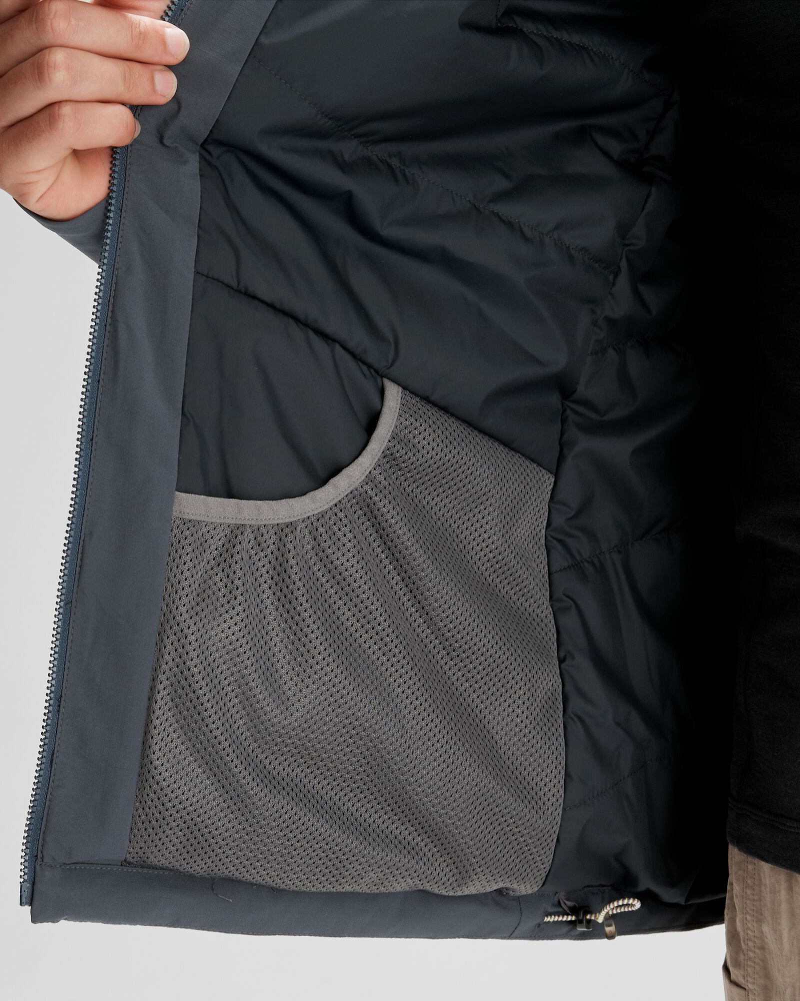 Men's Waterproof Insulated Rain Jacket - Lightweight 2L Trailhead Jacket for Hiking & Outdoor Activities - Night Black Color