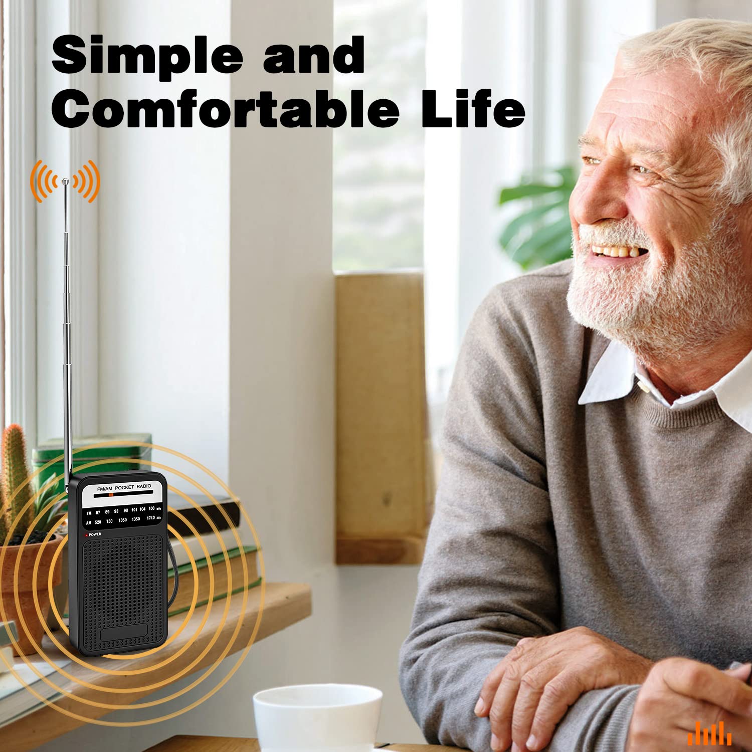 Portable AM FM Radio with Long Range Reception - Transistor Radio with Loud Speaker, Headphone Jack & 2AA Battery - Perfect for Home, Outdoor, Camping, and Emergency Situations