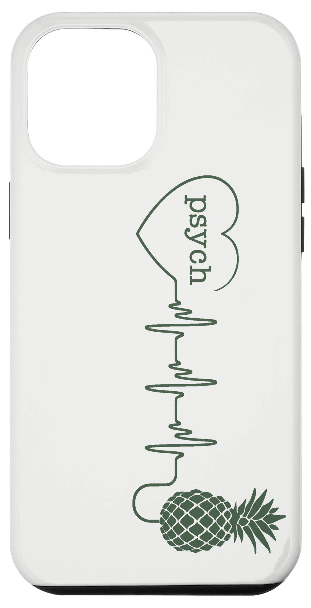 iPhone 12 Pro Max Case - Pineapple Heartbeat Wave Design - Funny Love Graphic Protective Cover - Perfect Gift for Valentine's Day, Anniversary & Couples